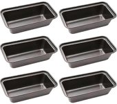 Pan, 6 PC antiadherente Mini Pan Pan Set y Pan, Pan de acero al carbono para pan, pasteles, Quiche y Brownies