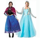 Disfraz de princesa adulta Anna Elsa Traje de Navidad Cos Fancy Dress L