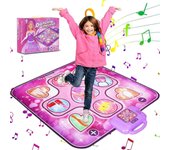 Unbrand Juguetes de la alfombra de baile para niñas, alfombra de baile Alfombra de juego de música con luces LED, 6 modos de juego Alfombra de bail...
