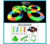 Glow Racing Track Set 5 Led Light Track Car Flexible Glowing Tracks Toy 162/165/220/240 Race Track Flexible Railway LED Car 300 piezas con 2 coches