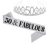 Mujeres brillantes rhinestone carta imprimir SASH tiara set cumpleaños fiesta suministros