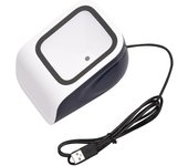 Escáner de código de barras de escritorio 1D 2D QR USB manos libres con cable para supermercado Biblioteca Tienda minorista Blanco