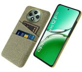 Para Oppo Reno12 F 5G Case Cloth + Cubierta de teléfono PC dura con ranuras para tarjetas dobles-Amarillo Multicolor Yellow