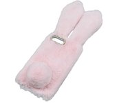 Estuche para teléfono de conejo peludo Cómoda funda de teléfono Estuche protector a prueba de golpes para iPhone 7 Plus / 8 Plus (rosa)