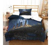 Funda nórdica Titanic 3D, Ropa de cama de funda de edredón, Juego de cama de edredón de polialgodón Jack And Rose Motion Picture Pattern, Niños Y N...