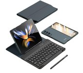 Para Samsung Galaxy Z Fold 4 Keyboard Case SET con funda con teclado Bluetooth desmontable, ranura para S Pen incorporada y protector de pantalla