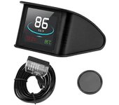 OBD2 Medidor digital inteligente HUD P10 Pantalla de visualización frontal para velocímetro de automóvil Temperatura RPM Kilometraje Medidor Hud OB...