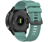 Para Garmin Forerunner 955 / Forerunner 935 / Descent G1 22mm Twill Design Correa de reloj de silicona con hebilla negra de repuesto Verde oscuro
