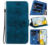 Gangxun Funda para Motorola Moto G200 5g en relieve Lily Flip Wallet Premium Pu Funda de cuero con soporte para tarjeta compatible con Motorola Mot...