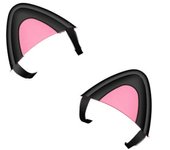 1 par de auriculares Oreja de gato Lindo auricular universal compatible con Bluetooth Silicona Kitty Ear Decoración Accesorios para auriculares Negro