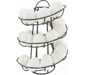 Kryc- Dispensador de huevos Almacenamiento en espiral, Metal hierro Espiral Egg Rack Huevos Soporte de exhibición de cocina, para 24 huevos (negro)