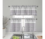 Cortinas de cocina Decoración Cortina de ventana Café de lujo Topper Topper Cortinas Gris claro 130cmx41cm