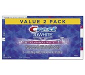 Pasta dental blanqueadora blanca Crest 3d, Glamorous White, 3.8 oz, paquete de 2