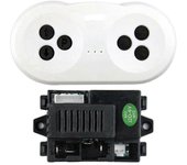 Piezas de repuesto para vehículos modelo RC con control remoto para automóviles eléctricos para niños (control remoto + receptor de 6 V) Blanco y n...