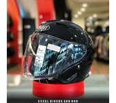 Muggyz Casco de motocicleta de cara abierta j-cruise II Adagio negro, para Motocross, carreras Poco de humo L