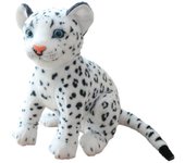 Wiuo Lindo león simulado, leopardo, leopardo de las nieves juguete de peluche, muñeca de animales del bosque, muñeca de trapo realista irbis