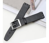 Correa de reloj acolchada de repuesto de 17 mm para Swatch GB274 / GN239 / GB294 / GB287 Negro