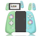 Controlador inalámbrico Joypad L / R para Nintendo Switch / OLED Lite Despertador automático Gamepad Joysticks Con Crossing Six-axis (Verde)