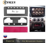 Fascia para Mitsubishi Pajero Sport Triton L200 MID Radio DVD Panel estéreo medio Montaje en el tablero Instalación Kit de molduras Marco de la cara