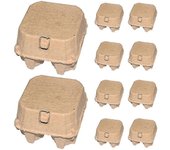 10pcs Kraft pulpa cartones de huevos 4-compartimento huevos de gallina bandeja familia contenedores de huevos Como se muestra 10.2X10.2X7.2CM