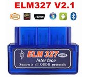 OBD SCAN ELM327 V2.1 Funciona Android Torque Multifunción OBD2 16Pin Lector de código Herramienta de diagnóstico de coche BT 2.0 ELM 327 MINI Blue