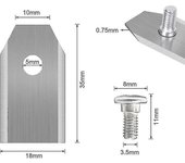 45 x cuchillas de titanio para todos los husqvarn / automower / Yardforce / gardena cortadoras de césped robóticas (3g-0.75mm) con 45 tornillos, cu...