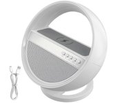 Altavoz Bluetooth G5 con carga rápida inalámbrica inteligente Luz de despertador RGB colorida Escenario USB Luz ambiental junto a la cama Blanco