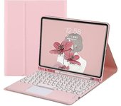 Eelhoe Ipad Pro 12.9 pulgadas táctil desmontable Bluetooth Round Key Keyboard Case Rosa