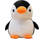Linkrunning Juguetes de pingüino de peluche, lindo juguete de peluche de peluche Almohada 3D Cojín lumbar suave Cojín de peluche de peluche Regalos...