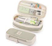 Estuche de lápices de gran capacidad Bolsa de papelería grande Papelería para niñas Estuche de lápiz verde-verde