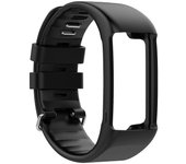 Correa de reloj de silicona de moda Correa de reloj cómoda de reemplazo ajustable de color sólido para Polar A360 A370 Negro