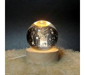 Sistema Solar LED Bola de Cristal Lámpara De Noche Decoración Principito Con Stand Globo Decoración del Hogar Cumpleaños Regalo Luces de Mesa A-6cm...