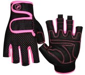 Guantes de vela 3/4 Dedo corto Ciclismo de montaña Guantes de bicicleta para hombres y mujeres Pesca Kayak Remar Vela Guantes de entrenamiento Rosa L