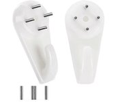 40 Colgadores de cuadros, ganchos de pared de hormigón/yeso/duros, para colgar cuadros, tapices, relojes y pesos más pesados-buena calidad Blanco
