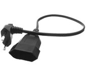 Enchufe macho de 90 grados europeo a cable de extensión de alimentación de enchufe hembra para PC PC (0.6M) negro
