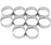 Paquete de 10 anillos de tarta de acero inoxidable de 5 cm, pastel perforado resistente al calor