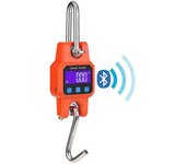 300kg / 50g Escala de grúa compatible con Bluetooth Básculas de gancho industriales portátiles portátiles recargables de acero inoxidable con 4.0 B...