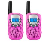 Yuzee Walkie Talkie recargable para niños con cargador y baterías, regalo de cumpleaños de juguetes de equipo espía, rosa color de rosa As shown