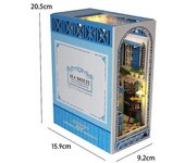 Vention Kits de inserto de rincón de libros de bricolaje Kit de construcción de casa de muñecas de madera Sujetalibros de casa mágica con luces LED...