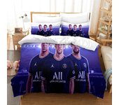 HOUKIG Kylian Mbappé Juego de cuna, Protector de colchón deportivo, Diseño de superestrella de fútbol 3D, Microfibra, Juego de 3 piezas con cremall...