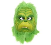 Máscara de Santa Verde de Navidad, Máscara de látex de Halloween, Disfraz de cosplay navideño, Tamaño universal se adapta a adultos y niños
