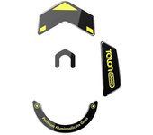Pies de ratón de cristal compatibles con G502 X PLUS Ratón inalámbrico Ratón de borde curvo redondo Patines de cristal, B Negro