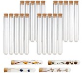 20 Piezas Tubos de Ensayo con Corchos, 20 x 150 mm Botellas de Ceniza de Vidrio Recipientes para Bodas Flores Sal de Baño Caramelos