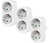 Enchufe doble para enchufe, paquete de 3 enchufes múltiples sin cable, enchufes de placa de pared portátiles de 4000 W, adaptador de enchufe de 250...