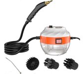 Limpiador de vapor de alta presión 2800w 6 configuraciones de vapor Vaporizador de mano + boquilla de varilla Blanco