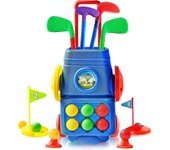 Set de golf para niños pequeños Juguetes para niños, juego de maleta de golf Set de juego con 4 palos de golf coloridos 6 bolas 2 hoyos de práctica...