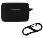 Para Jabra Elite 5 Tws Bluetooth Auricular Anti-caída Anti-polvo Caso Cubierta protectora de silicona con hebilla anti-perdida Negro