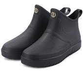 Botas de agua para hombre Botas cortas de tobillo Botas de lluvia de goma impermeables de jardín Negro EUR42