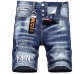 Hombres Vaqueros Cortos Nuevo Verano Azul Negro Dsq2 Agujero Azul Y Negro Vaqueros Elásticos Buena Calidad-Buena DSQ1128 44