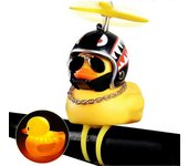 Phwj Adornos de coche de juguete de pato de goma Decoraciones del salpicadero del coche de pato amarillo Cuernos de bicicleta de pato exprimido con...